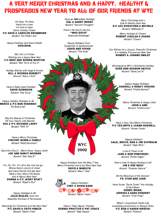 Wyandotte Yacht Club Annual Christmas Greeting Page